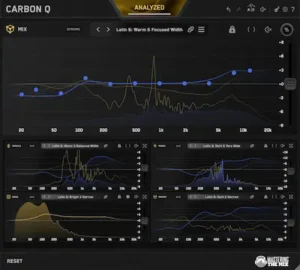 Mastering The Mix CARBON Q connected EQ with MIX, vocals, music, drums and bass processing