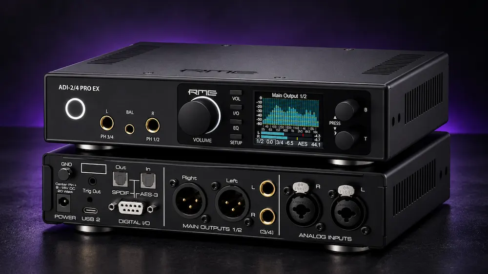 RME ADI-24 Pro EX desktop reference converter in a professional mastering studio