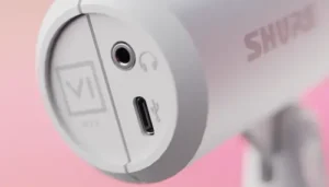 Shure MV6 Gen 2 MOTIV Mix control interface with microphone processing settings