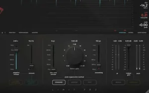 Softube Limit Pro mastering limiter interface showing peak control and adaptive processing controls