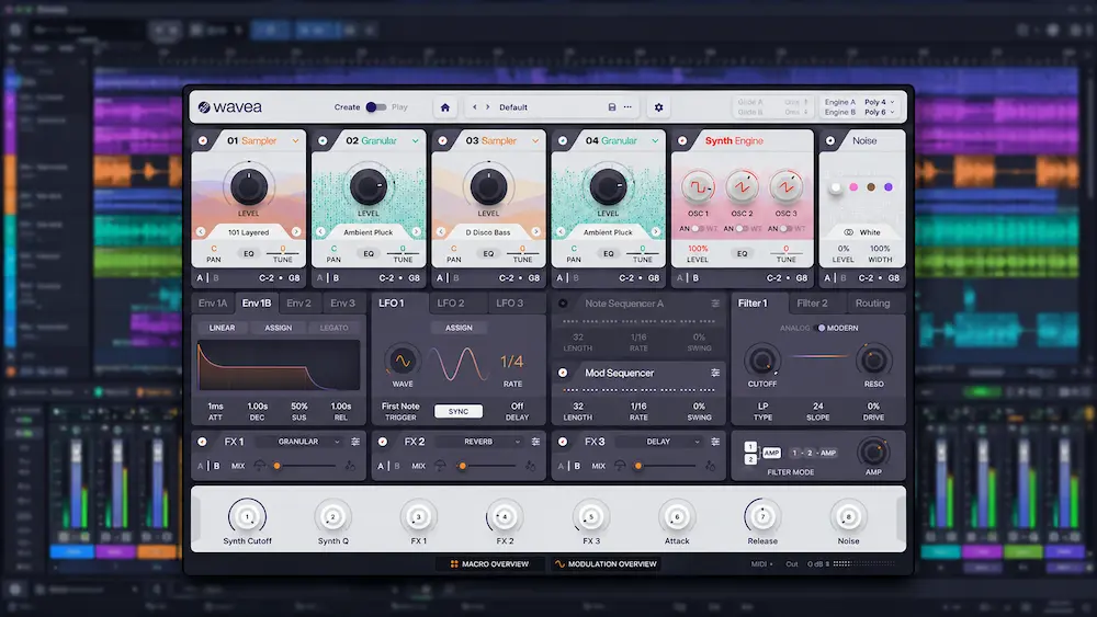 Wavea Flite 2 hybrid software instrument for modern electronic music production and sound design